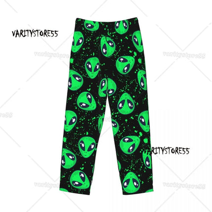 Pants Men Funny Green Alien Pajama Sleepwear Pants - Pants - Fashicon - Mad Fly Essentials