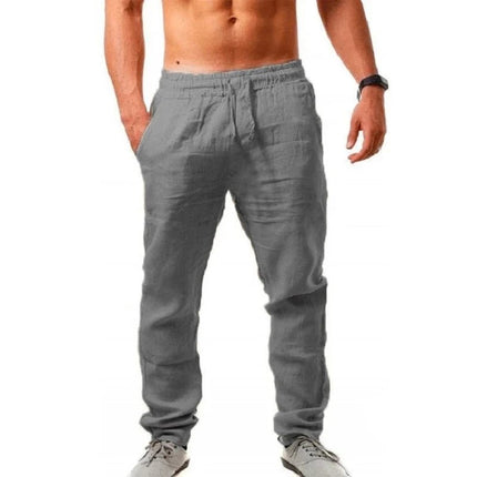 Pants Men Linen Elastic Casual Fitness Wear - Pants - Fanweilin - Mad Fly Essentials