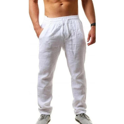 Pants Men Linen Elastic Casual Fitness Wear - Pants - Fanweilin - Mad Fly Essentials