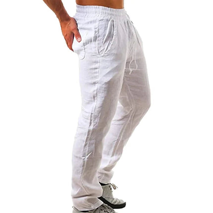 Pants Men Linen Elastic Casual Fitness Wear - Pants - Fanweilin - Mad Fly Essentials