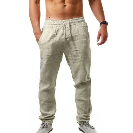 Pants Men Linen Elastic Casual Fitness Wear - Pants - Fanweilin - Mad Fly Essentials
