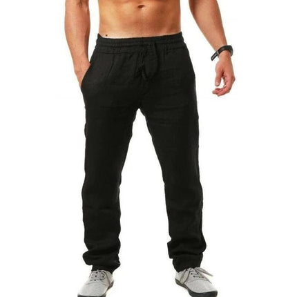 Pants Men Linen Elastic Casual Fitness Wear - Pants - Fanweilin - Mad Fly Essentials