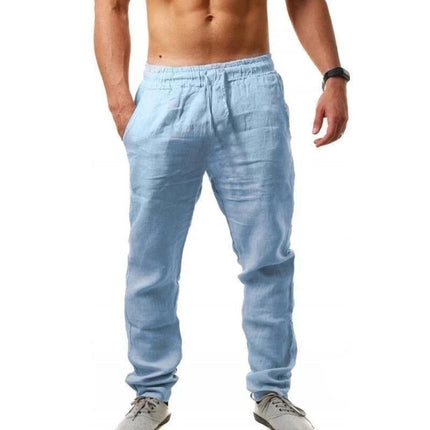 Pants Men Linen Elastic Casual Fitness Wear - Pants - Fanweilin - Mad Fly Essentials
