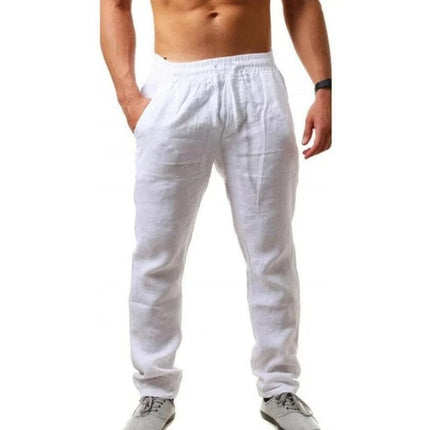 Pants Men Linen Elastic Casual Fitness Wear - Pants - Fanweilin - Mad Fly Essentials