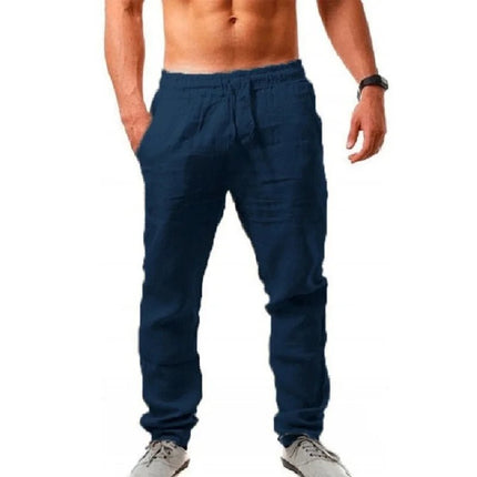 Pants Men Linen Elastic Casual Fitness Wear - Pants - Fanweilin - Mad Fly Essentials