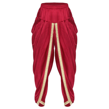 Pants Men Satin Dhoti Smart Casual Elastic Trousers - Pants - EH-MD Jeans - Mad Fly Essentials