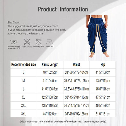 Pants Men Satin Dhoti Smart Casual Elastic Trousers - Pants - EH-MD Jeans - Mad Fly Essentials