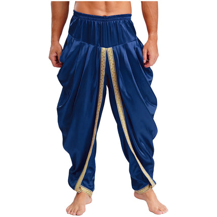 Pants Men Satin Dhoti Smart Casual Elastic Trousers - Pants - EH-MD Jeans - Mad Fly Essentials