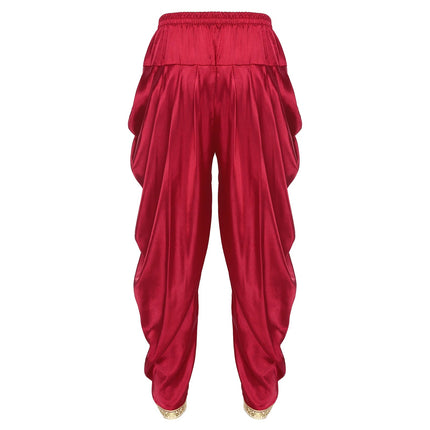 Pants Men Satin Dhoti Smart Casual Elastic Trousers - Pants - EH-MD Jeans - Mad Fly Essentials