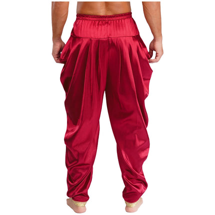Pants Men Satin Dhoti Smart Casual Elastic Trousers - Pants - EH-MD Jeans - Mad Fly Essentials