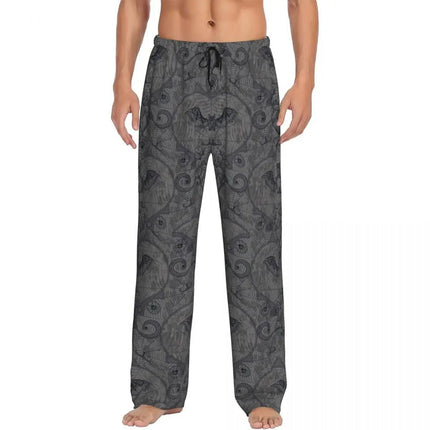 Pants Men Spooky Bat Black Purple Sleepwear Bottoms - Pants - acm - Mad Fly Essentials