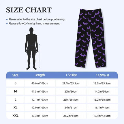 Pants Men Spooky Bat Black Purple Sleepwear Bottoms - Pants - acm - Mad Fly Essentials