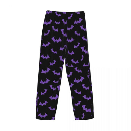 Pants Men Spooky Bat Black Purple Sleepwear Bottoms - Pants - acm - Mad Fly Essentials