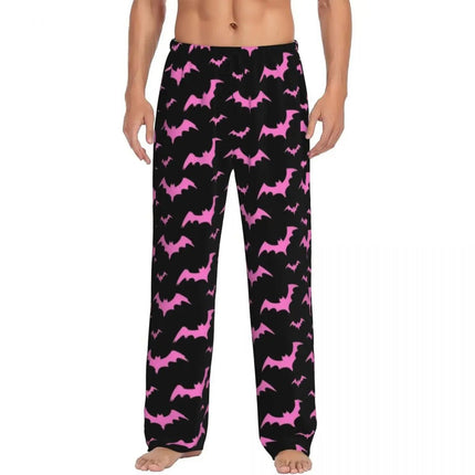 Pants Men Spooky Bat Black Purple Sleepwear Bottoms - Pants - acm - Mad Fly Essentials