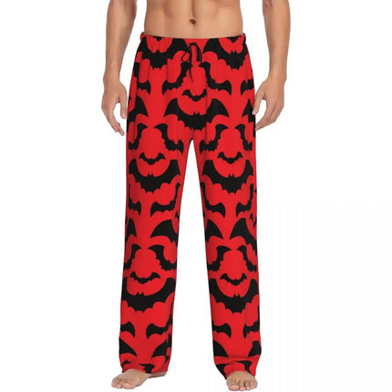 Pants Men Spooky Bat Black Purple Sleepwear Bottoms - Pants - acm - Mad Fly Essentials