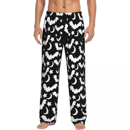 Pants Men Spooky Bat Black Purple Sleepwear Bottoms - Pants - acm - Mad Fly Essentials
