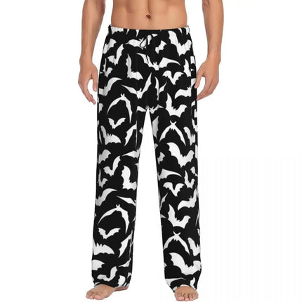 Pants Men Spooky Bat Black Purple Sleepwear Bottoms - Pants - acm - Mad Fly Essentials