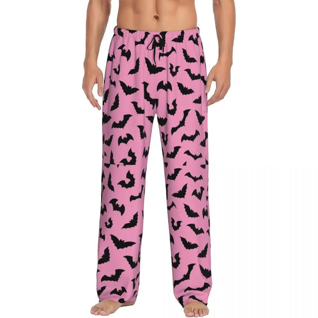 Pants Men Spooky Bat Black Purple Sleepwear Bottoms - Pants - acm - Mad Fly Essentials