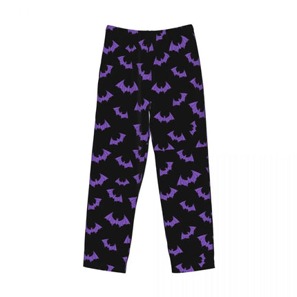 Pants Men Spooky Bat Black Purple Sleepwear Bottoms - Pants - acm - Mad Fly Essentials