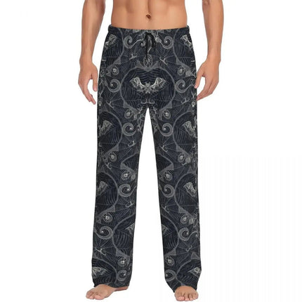 Pants Men Spooky Bat Black Purple Sleepwear Bottoms - Pants - acm - Mad Fly Essentials