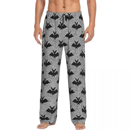 Pants Men Spooky Bat Black Purple Sleepwear Bottoms - Pants - acm - Mad Fly Essentials