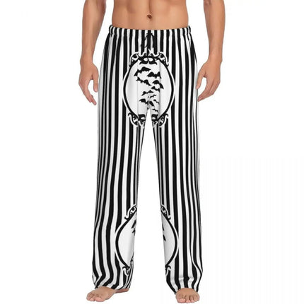 Pants Men Spooky Bat Black Purple Sleepwear Bottoms - Pants - acm - Mad Fly Essentials