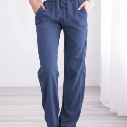 Pants Women Drawstring Casual Wide Leg Pants - Pants - Adyce - Mad Fly Essentials