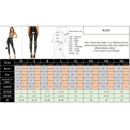 Pants Women Leather Slim - Fit Zip Glossy Motorcycle Leggings - Pants - NON - ANIMAL - Mad Fly Essentials