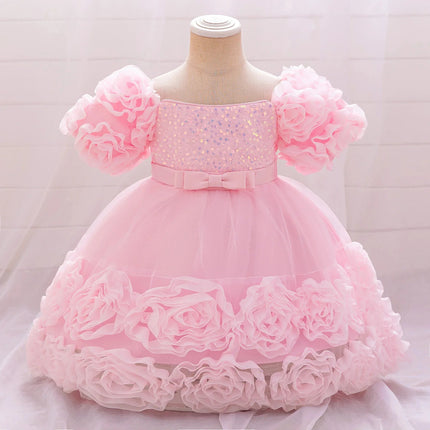 Party Dress Baby Girl Flower Baptism Tutu Birthday Dress - Party Dress - Emmababy - Mad Fly Essentials