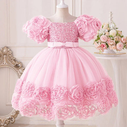 Party Dress Baby Girl Flower Baptism Tutu Birthday Dress - Party Dress - Emmababy - Mad Fly Essentials