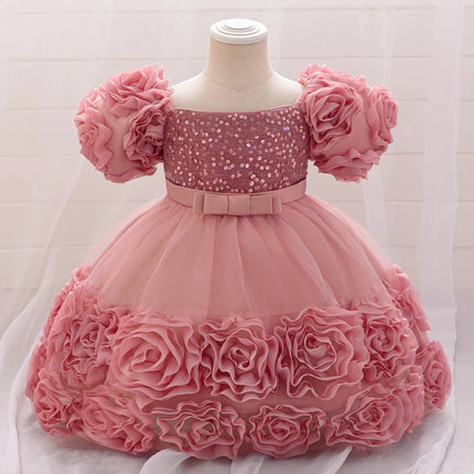 Party Dress Baby Girl Flower Baptism Tutu Birthday Dress - Party Dress - Emmababy - Mad Fly Essentials