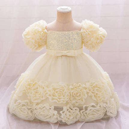Party Dress Baby Girl Flower Baptism Tutu Birthday Dress - Party Dress - Emmababy - Mad Fly Essentials
