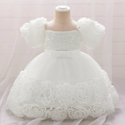 Party Dress Baby Girl Flower Baptism Tutu Birthday Dress - Party Dress - Emmababy - Mad Fly Essentials