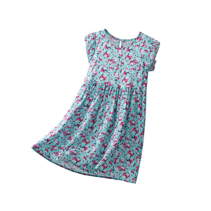 Party Dress Baby Girl Summer Cartoon Dinosaur Rainbow Dress - Party Dress - Girlymax - Mad Fly Essentials