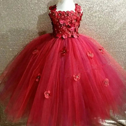 Party Dress Girl Little Princess Flower Petal Girl Dress - Party Dress - MAIDEN VISION - Mad Fly Essentials
