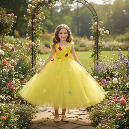 Party Dress Girl Little Princess Flower Petal Girl Dress - Party Dress - MAIDEN VISION - Mad Fly Essentials