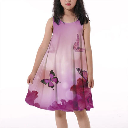 Party Dress Girls 3D Graphic Sleeveless Butterfly Dress - Party Dress - ABreeze - Mad Fly Essentials