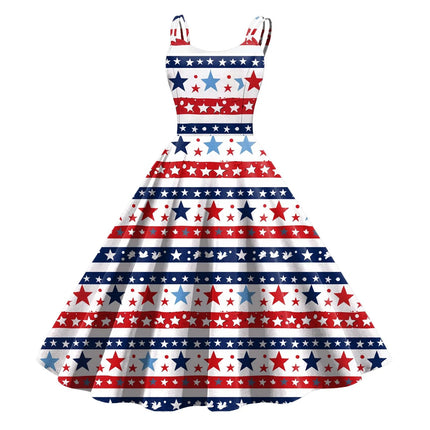 Party Dress Women Carnival Seasonal Flag Pattern Dress - Party Dress - You're My Secret - Mad Fly Essentials