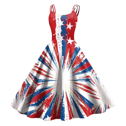 Party Dress Women Carnival Seasonal Flag Pattern Dress - Party Dress - You're My Secret - Mad Fly Essentials