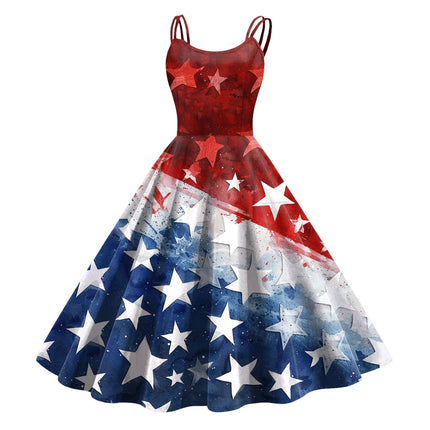 Party Dress Women Carnival Seasonal Flag Pattern Dress - Party Dress - You're My Secret - Mad Fly Essentials