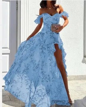 Party Dress Women Floral Off Shoulder Dress - Party Dress - kalenmos - Mad Fly Essentials