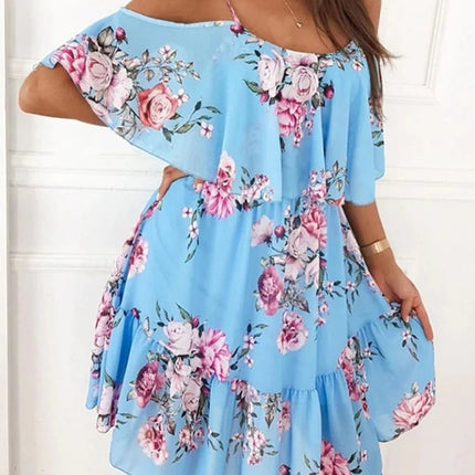 Party Dress Women Floral Summer Spaghetti Chiffon Dress - Party Dress - Boho Girl - Mad Fly Essentials