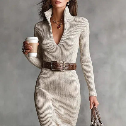 Party Dress Women Half Zip Bodycon Dress - Party Dress - Meilinda - Mad Fly Essentials