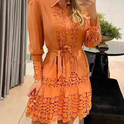 Party Dress Women Long Solid Lace Mini Dress - Party Dress - Owner Girl - Mad Fly Essentials