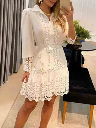 Party Dress Women Long Solid Lace Mini Dress - Party Dress - Owner Girl - Mad Fly Essentials