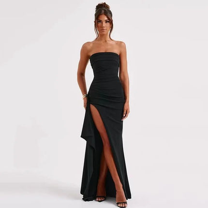 Party Dress Women Off-shoulder High Split Maxi Party Dress - Party Dress - Mozision - Mad Fly Essentials