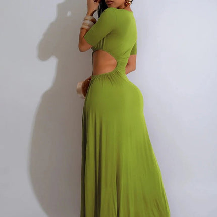 Party Dress Women Solid Asymmetrical Maxi Dress - Party Dress - Nice-Forever - Mad Fly Essentials