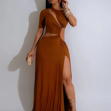 Party Dress Women Solid Asymmetrical Maxi Dress - Party Dress - Nice-Forever - Mad Fly Essentials