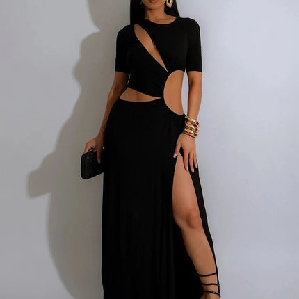 Party Dress Women Solid Asymmetrical Maxi Dress - Party Dress - Nice-Forever - Mad Fly Essentials