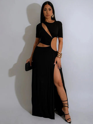 Party Dress Women Solid Asymmetrical Maxi Dress - Party Dress - Nice-Forever - Mad Fly Essentials